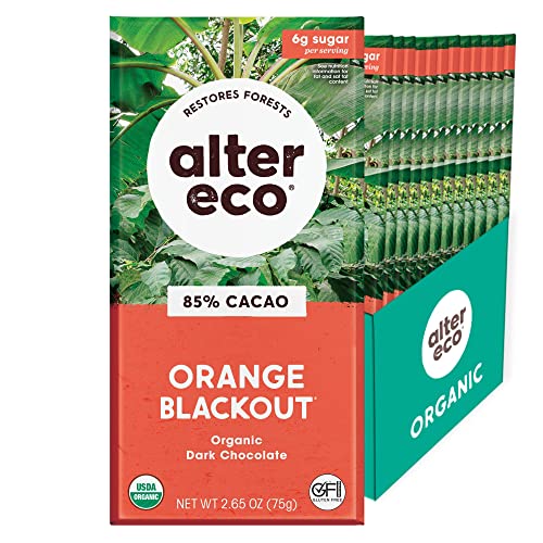 Alter Eco | Dark Chocolate Bars | Pure Dark Cocoa, Fair Trade, Organic, Non-GMO, Gluten Free (12-Pack Dark Sea Salt)