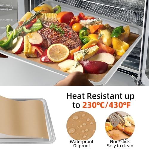 104PCS Air Fryer Liners Parchment Paper for Emeril Lagasse 26 QT Air Fryer | 100PCS Unbleached Parchment Paper Disposable with 4 PCS AirFryer Oven