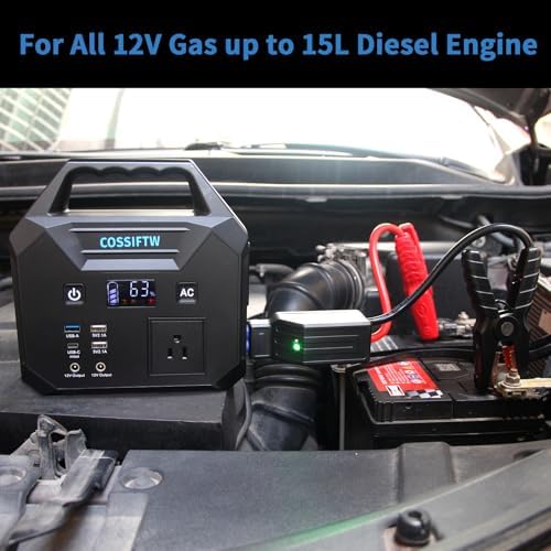 Heavy Duty 10000A Jump Starter Built-in AC 200W Inverter for Trucks, Motorhomes All Gasoline and Up to 15L Diesel Engines；Power Suplly Fan, Laptop