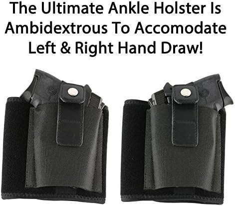 Ultimate Ankle Holster by ComfortTac, Compatible with Glock 42, 43, 36, 26, Smith and Wesson Bodyguard .380.38, Ruger LCP, LC9, Sig Sauer