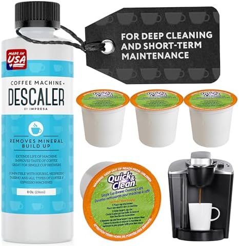 IMPRESA Coffee Machine Descaler (2 Uses Per Bottle) - Made in the USA - Universal Descaling Solution, Compatible with Nespresso, Delonghi and All Single Use Coffee and Espresso Machines