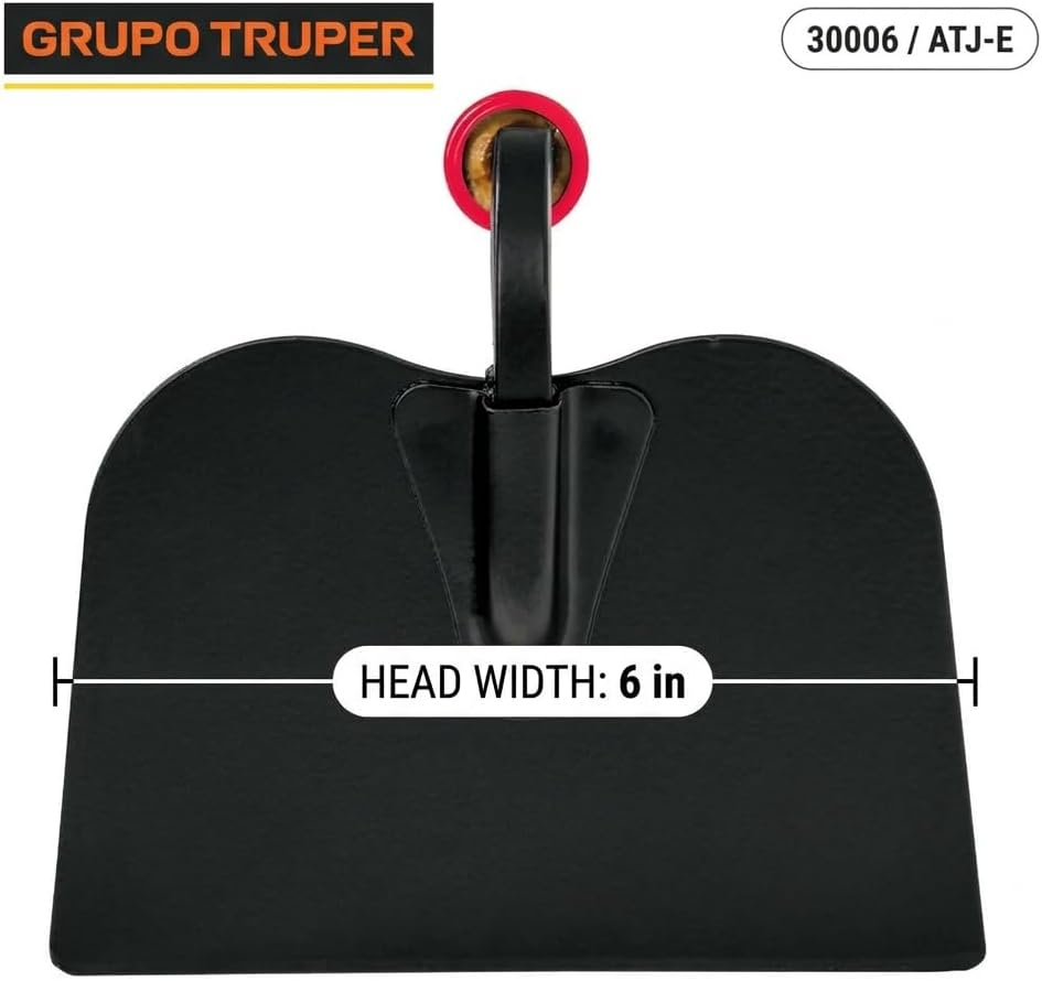 Truper TruTough Meadow Hoe, 6-Inch Steel Head, 54 in Wood Handle with 6-Inch Grip, Heavy-Duty Garden Hoe for Weeding & Soil Cultivation (Model 30006)