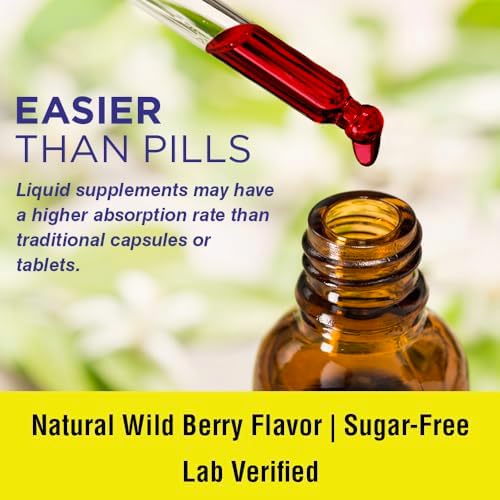 Nature's Life B12 Drops 5000 mcg - Vitamin B12 Methylcobalamin - Liquid B12 Supplement for Energy Metabolism, Nerve Function and Red Blood Cell Support Natural Mixed Berry, Sugar Free (200 Serv, 4oz)
