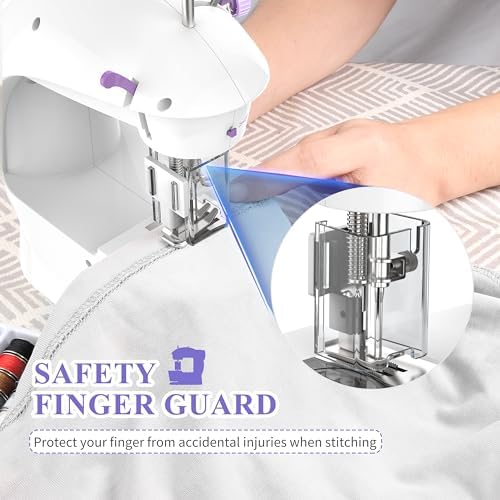 Sewing Machine for Beginners with Fabrics&Finger Guard, Mini Size