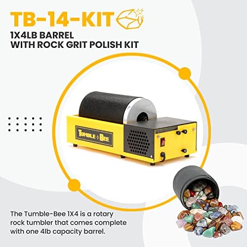 Rock Tumbler - Large Tumbler for Adults and Kids - Rotary Machine for Stone, Rock, Metal and Sea Glass - Polishing Machine Kit for Professionals & Hobbyists - Model TB-14-KIT