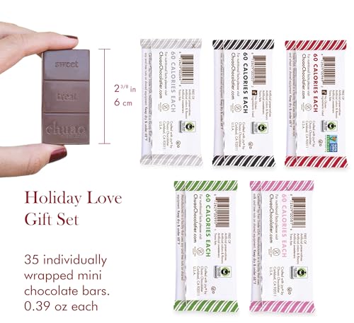 Chuao Chocolatier Share the Love Assorted Milk and Dark Mini Gourmet Chocolate Bars Gift Box | Sampler For Holiday, Birthday, Thank You, Corporate Gift Baskets | 36 Bars, 0.39 oz Each