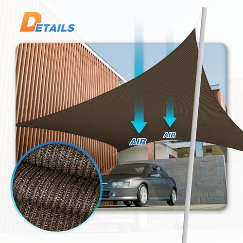 TANG 20' x 20' Sun Shade Sail Rectangle Outdoor Canopy UV Block Sunshades for Patio, Square Shade Cloth for Backyard Porch Deck Garden Pergola Cover