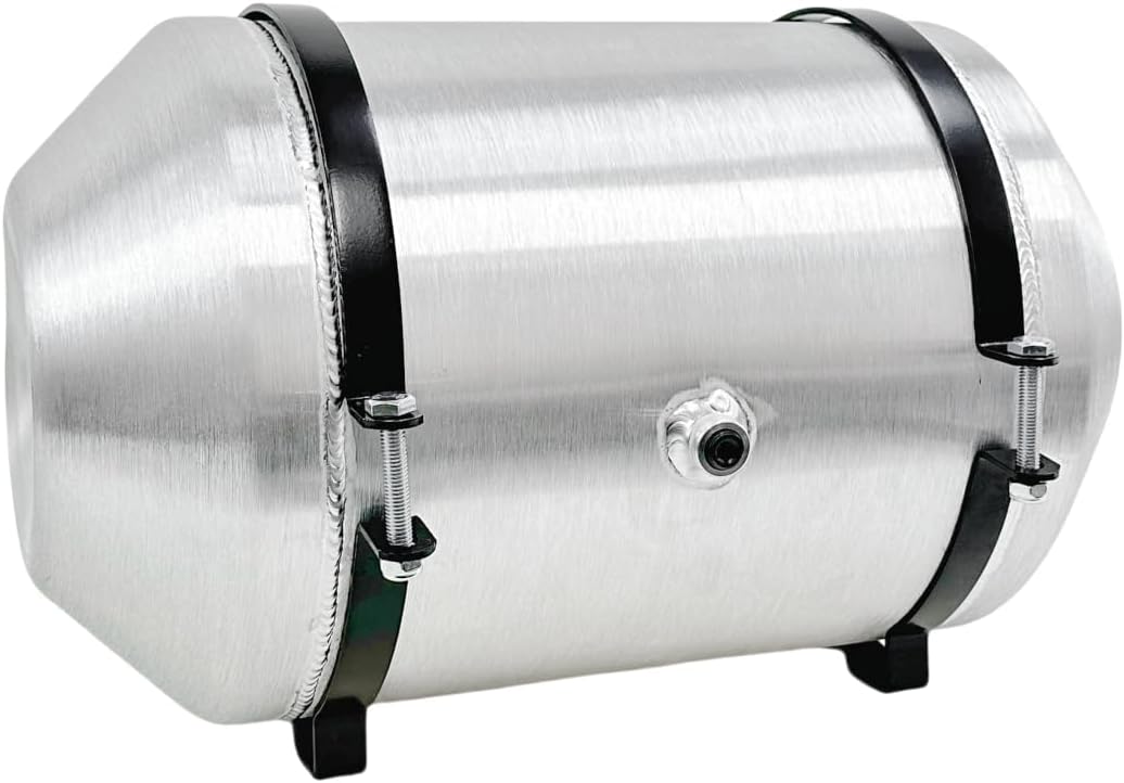 JSD 5 Gallons 10" x 16" Aluminum Spun Round Gas Tank End Fill 1/4" NPT Outlet- Off-road / Tractor Pull