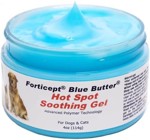 Blue Butter – Hot Spot Treatment for Dogs Cats | Dog Cat Wound Care | Skin Yeast Infections, Ringworm, Cuts, Rashes, First Aid Veterinary Strength Anti Itch Cream 4oz
