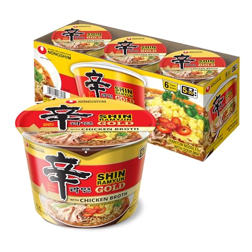 Nongshim Shin Ramyun Bowl Noodles, Spicy Korean Signature Instant Ramyun, Rich Beef Flavored Broth, Quick and Easy, Microwaveable Bowl, 3.03 oz (Pack of 12)