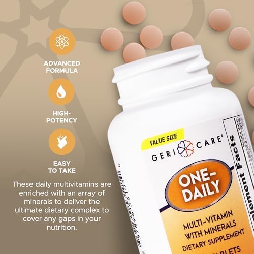 One-Daily Multivitamins with Minerals for Men & Women (100 Tablets) by GeriCare| High-Potency Multi-Vitamin & Multimineral Dietary Supplement for Immunity, Energy| Complete Daily Nutritional Support