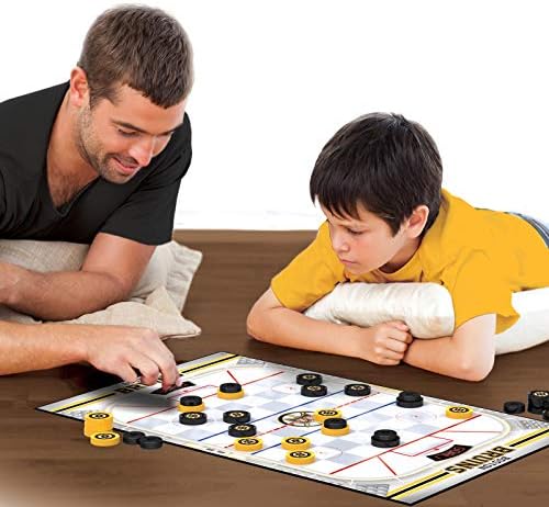 MasterPieces Officially licensed NHL League-NHL Checkers Board Game for Families and Kids ages 6 and Up