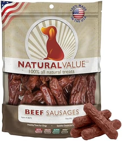 Loving Pets Natural Value Beef Sticks - Soft Jerky Dog Treats for Large & Small Breeds - Healthy Gluten, Wheat, Soy & Grain Free Pet Treats for Dogs