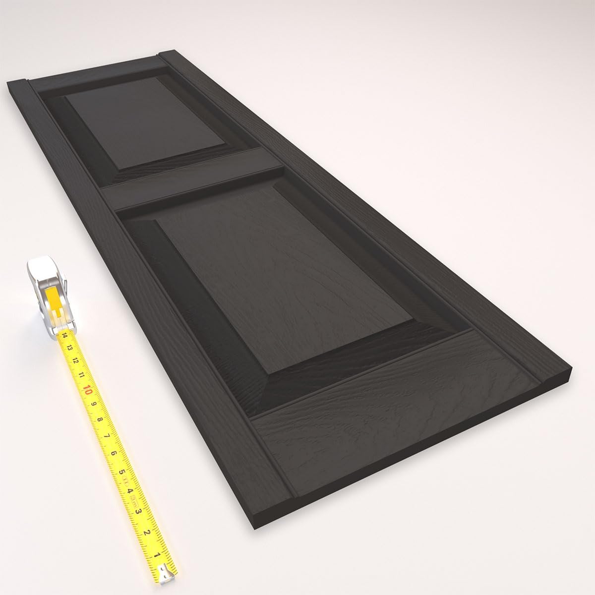 Ekena Millwork Lifetime Vinyl LP2S14X06300BL Standard Two Equal Panel Vinyls, Raised Panel Vinyl Shutters, w/Installation Shutter-Lok's & Matching Screws (Per Pair), 14.75"W x 63"H, Black
