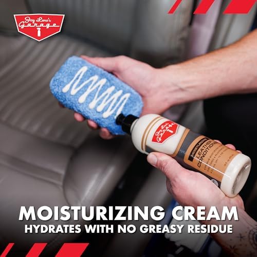 Jay Leno's Garage Leather Cleaner – Deep-Cleaning Leather Seat Cleaner for Car Interior, pH-Balanced Car Refresher That Gently Cleans, Lifts Grime, Refurbish and Restores All Leather Surfaces (16 oz)