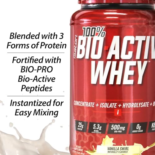 iSatori 100% Bio-Active Whey Protein Chocolate Flavor - 26 Servings | Whey Isolate, Hydrolysate, Concentrate, BCAAs, Colostrum Peptides, 25g Protein Per Serving, Muscle Growth and Recovery