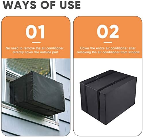 Luxiv Window AC Unit Cover Outdoor, Black Waterproof AC Cover 21X16X15 In