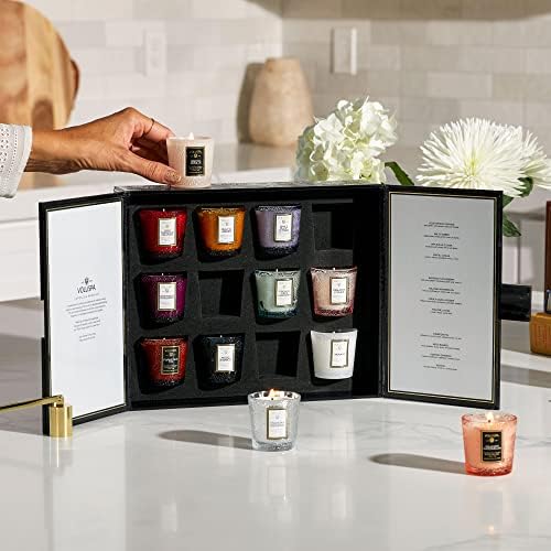 Voluspa Japonica Archive, Votive Candle Gift Set, 1.25 Ounce, 10 Hour Each Burn Time, Coconut Wax for Clean Burning, Handcrafted in the USA