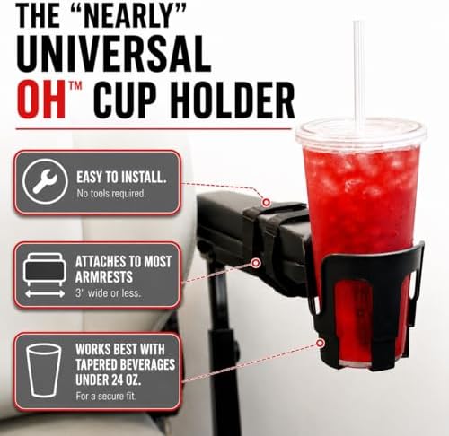 Wheelchair Cup Holder for Armrests – Nearly Universal OH for Power Chairs