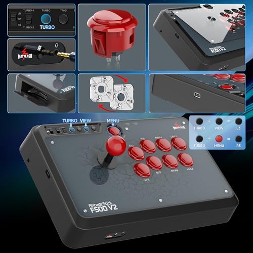 MAYFLASH F500 Arcade FightStick PS5 Fighting Stick joystick and MAGICBOOTS-S5 Bundle Compatible with PS5, Xbox Series S/X, PS4, PS3, Xbox One
