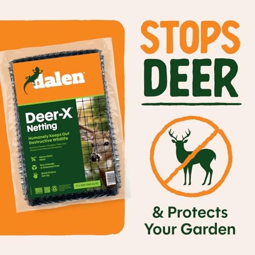 Dalen Deer-X Protective Netting for Gardens & Landscapes - 7 ft x 100 ft | Black Garden Netting, 3/4-inch Mesh - Helps Deter Deer from Vegetables