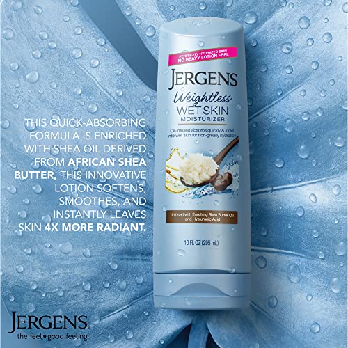 Jergens Wet Skin Body Moisturizer with Shea Butter Oil, Pure Shea Butter In Shower Bod Lotion, Moisturizer for Dry Skin, Fast-Absorbing, Non-Sticky
