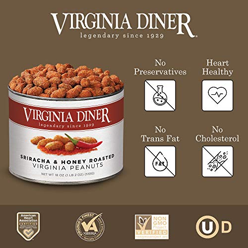 Virginia Diner - Gourmet Natural Extra Large Butter Toasted Virginia Peanuts, 18 Ounce Tin