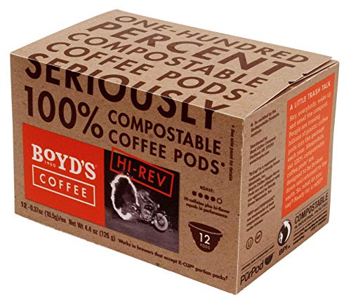Boyd's Coffee Red Wagon Single Serve, 12 Count | BPI certified, Rainforest Alliance beans, smoky flavor, smooth finish, roasted in Portland, Oregon