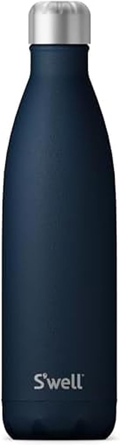 S'well Stainless Steel Water Bottle, 17oz, Blue Suede, Triple-Layered Vacuum Insulated Containers Keeps Drinks Cold for 36 Hours and Hot for 18, BPA Free, Perfect for On the Go