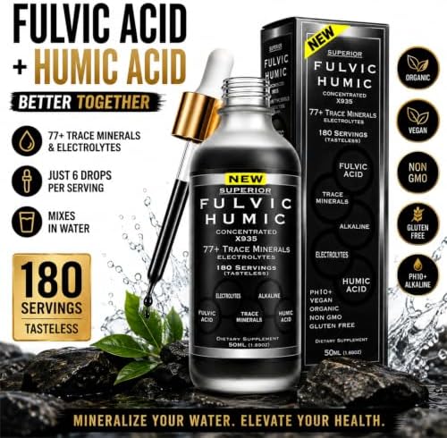 Fulvic Humic Mineral Blend Drops – 77+ Trace Minerals & Electrolytes