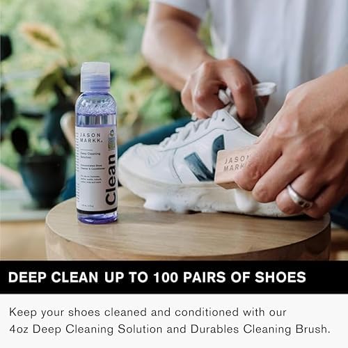 Jason Markk Essential Kit, Shoe Cleaner, 2-Piece Set, Deep Cleaning Solution & Durables Brush, Sneaker Care, Ideal for Footwear, Safe for Midsoles