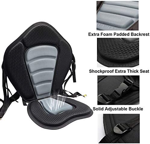 2 Pack of Kayak Seat Deluxe Padded Canoe Backrest Seat Sit On Top Cushioned Back Support SUP Paddle Board Seats with Detachable Storage Bag 4