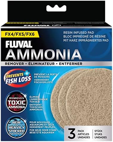 Fluval FX4/FX6 Ammonia Remover Pad, 3-Pack | Replacement Aquarium Filter Media
