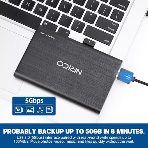 NRICO Ultra Slim 500GB Portable External Hard Drive USB3.0 HDD Storage | Compatible for PC, Desktop, Laptop,Mac,PS4, Xbox one(BLACK, 500,GB) large capacity external storage,Plug and Play