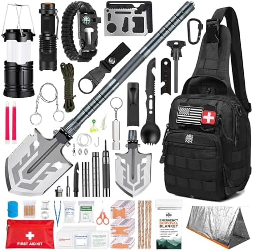 Monterra Survival Kit, 250 Pcs, Emergency Gear and Supplies, First Aid, Bug Out Go Bag, EDC, Molle System Backpack, Hiking, Camping