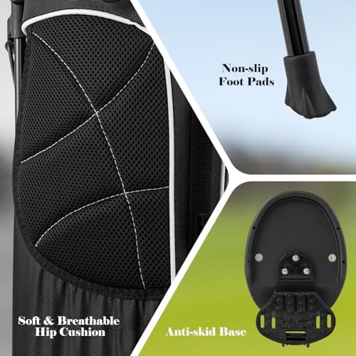 Tangkula Golf Stand Bag, Lightweight Organized Golf Bag, Easy Carry Shoulder Bag with 4 Way Dividers and 4 Pockets for Extra Storage