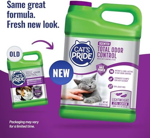 Cat's Pride Total Odor Control, Max Power, Clumping Litter Scented 15lb