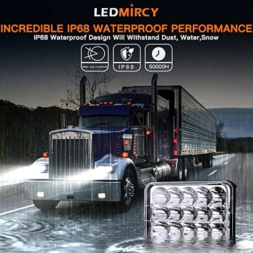 LEDMIRCY 5x7 LED Headlights, H6054 LED Headlights Hi/Lo Sealed Beam 2PCS