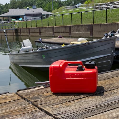 Scepter 3.2 Gallon Portable Marine Gas Can, Boat Fuel Tank with Top Handle | Underseat Design, 2-Way Vented Cap, Built-In Fuel Gauge and Pick-Up, EPA & CARB Compliant, 14"L x 10.5"W x 9"H (08576)