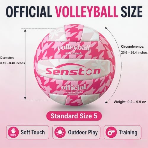 Senston Volleyball Official Size 5 Soft Waterproof for Indoor Outdoor Beach