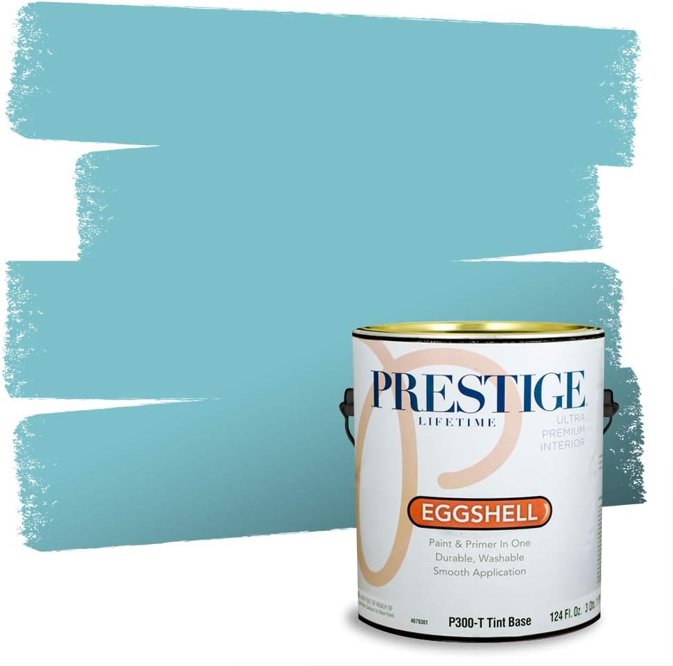 PRESTIGE Paints Exterior Paint and Primer In One, 1-Gallon, Satin, Comparable Match of Sherwin Williams* Blue Nile*