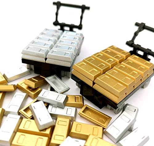 Plating Gold Bars Sliver Bars Brick Blocks Toy Treasure Set for Mini Figures Compatible Major Brands