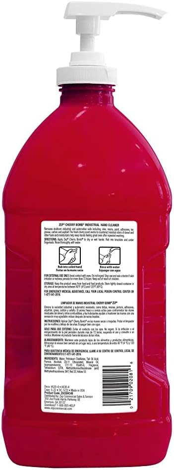 Zep Cherry Bomb Hand Cleaner - 48 Ounce - Volcanic Rock and Emollients - Perfect for Mechanics and DIY'ers