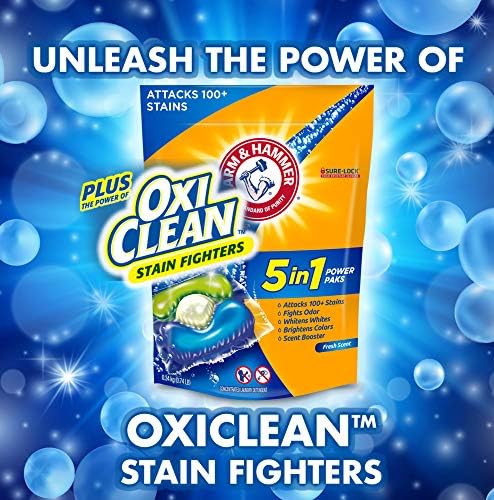 Arm & Hammer plus OxiClean 5-in-1 Power Paks, 17 Count (Packaging may vary)