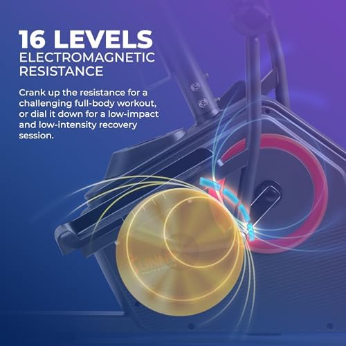 Sunny Health & Fitness Elite Recumbent Cross Trainer & Elliptical Machine with Arm Exercisers for Home Arm/Leg Training