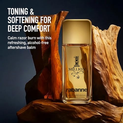 Rabanne 1 Million Aftershave Lotion for Men - Soothing Balm with Witch Hazel & Allantoin - Alcohol-Free Men's Aftershave with Spicy Leather Scent, 3.3 oz