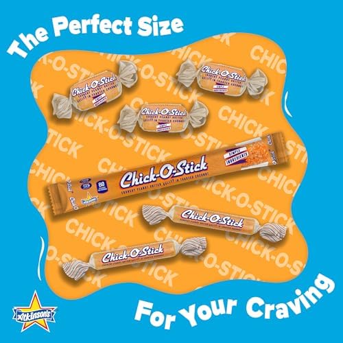Atkinson's Chick-O-Stick - Crunchy Peanut Butter Rolled in Toasted Coconut - Gluten Free, Kosher, Vegan