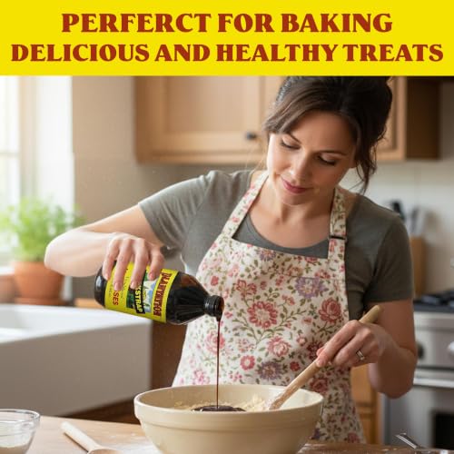 Plantation Blackstrap Molasses 15 oz – Unsulphured Blackstrap Molasses, Rich Natural Sweetener for Baking, BBQ, Baked Beans, Gingerbread & Beverages