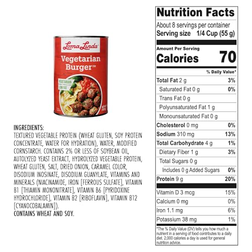 Loma Linda Vegetarian Burger (15 oz.) - Plant-Based