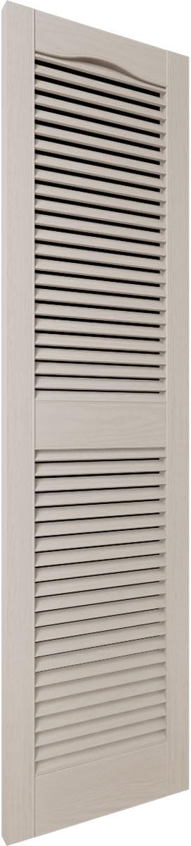 14 1/2"W x 60"H EverColor Open Louver Exterior Vinyl Shutters, w/Installation Shutter-Lok's & Matching Screws (Per Pair), Black